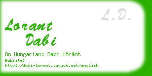 lorant dabi business card