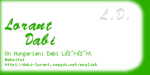 lorant dabi business card